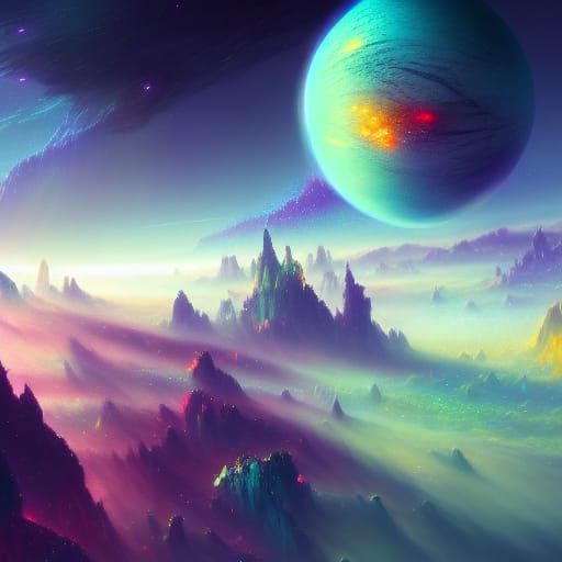 Beautiful Space Landscape - AI Generated Artwork - NightCafe Creator