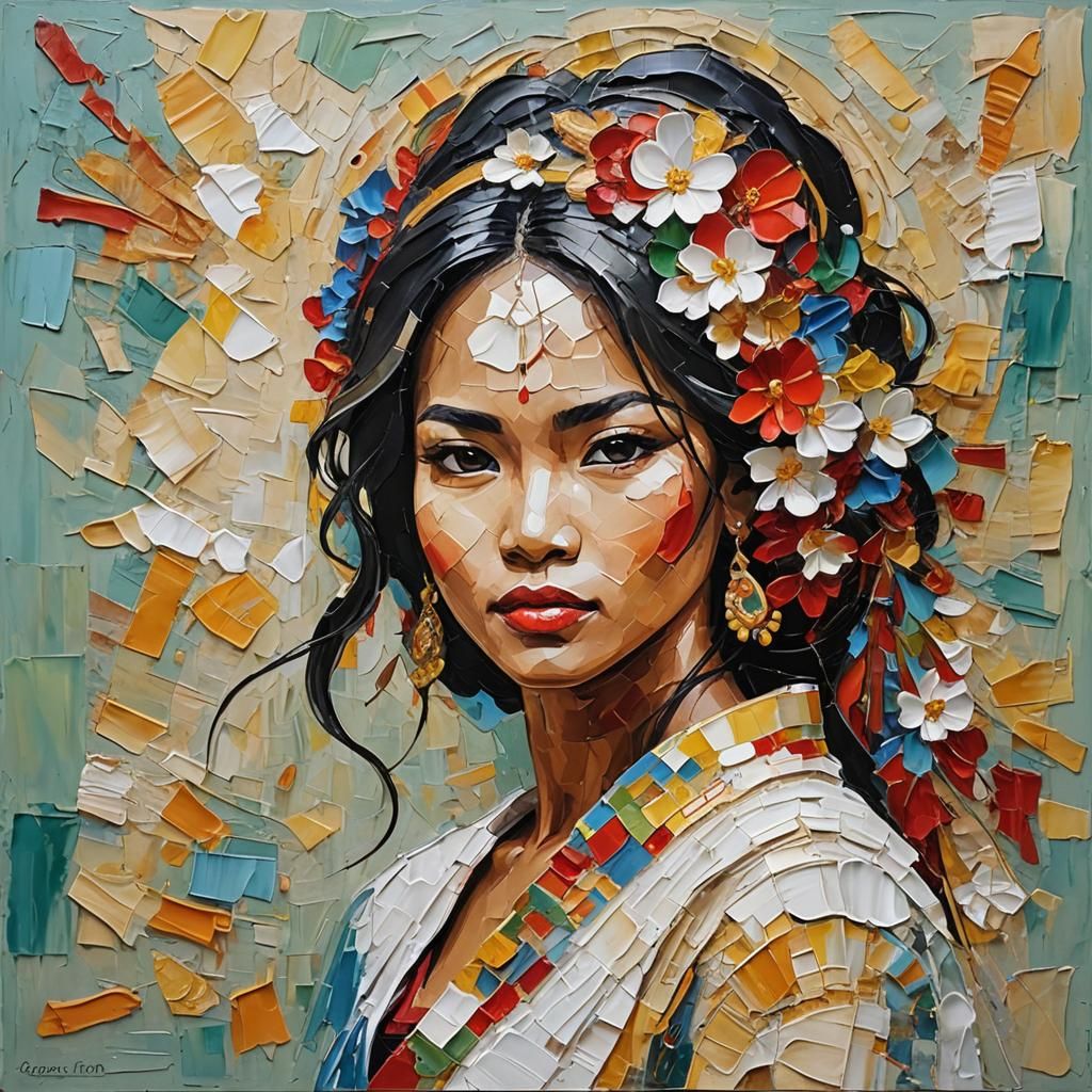Painting of a Beautiful Filipina  by @Charismaenigma