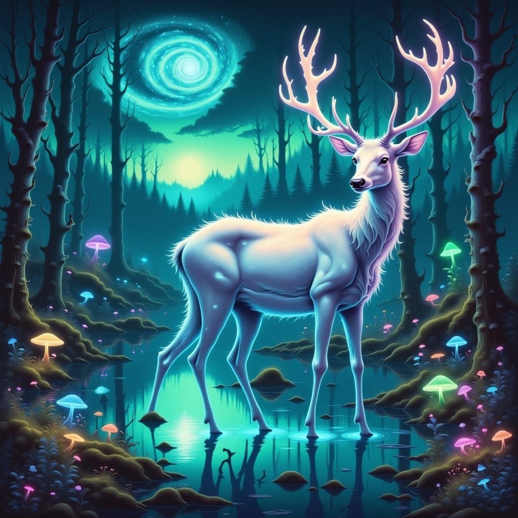 The Majestic White Hind of Celtic Mythology  by @MimTev