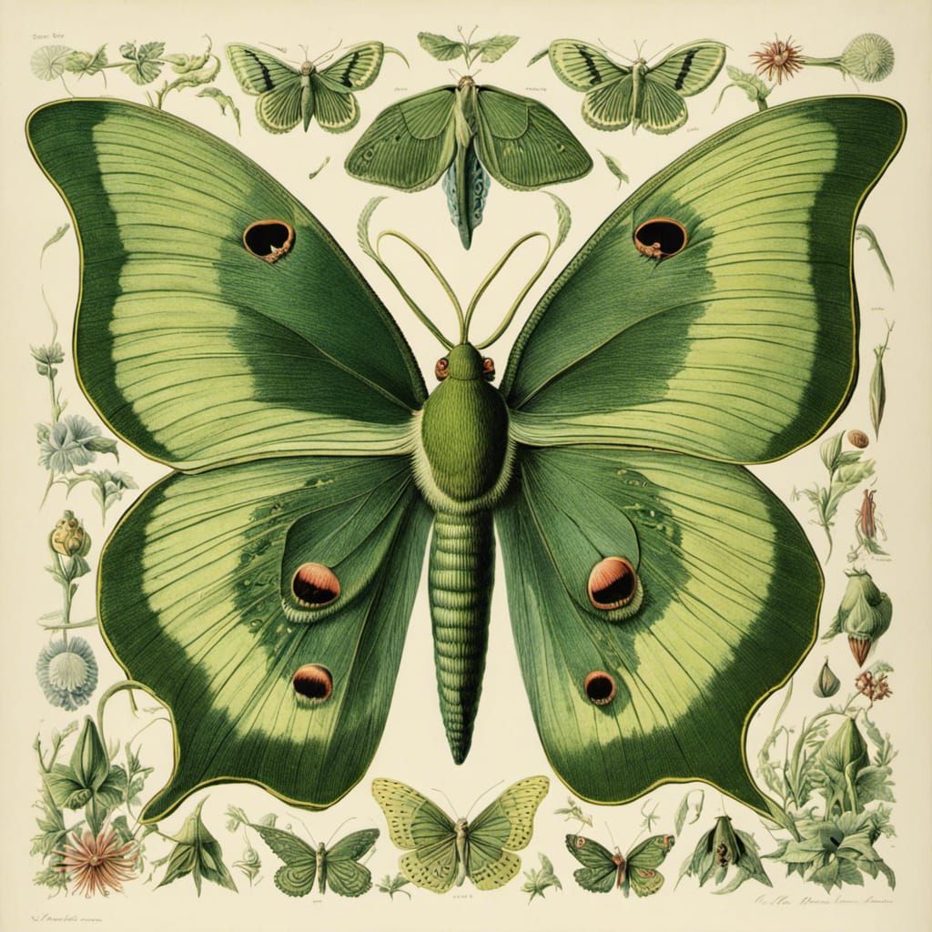 Luna Moth Botanical