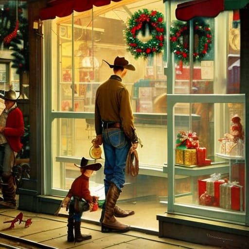 Cowboy Christmas shopping