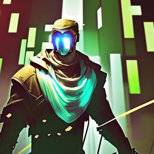 Male bounty hunter with a visor