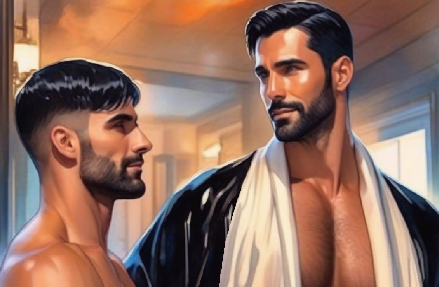 Male love, a gay couple