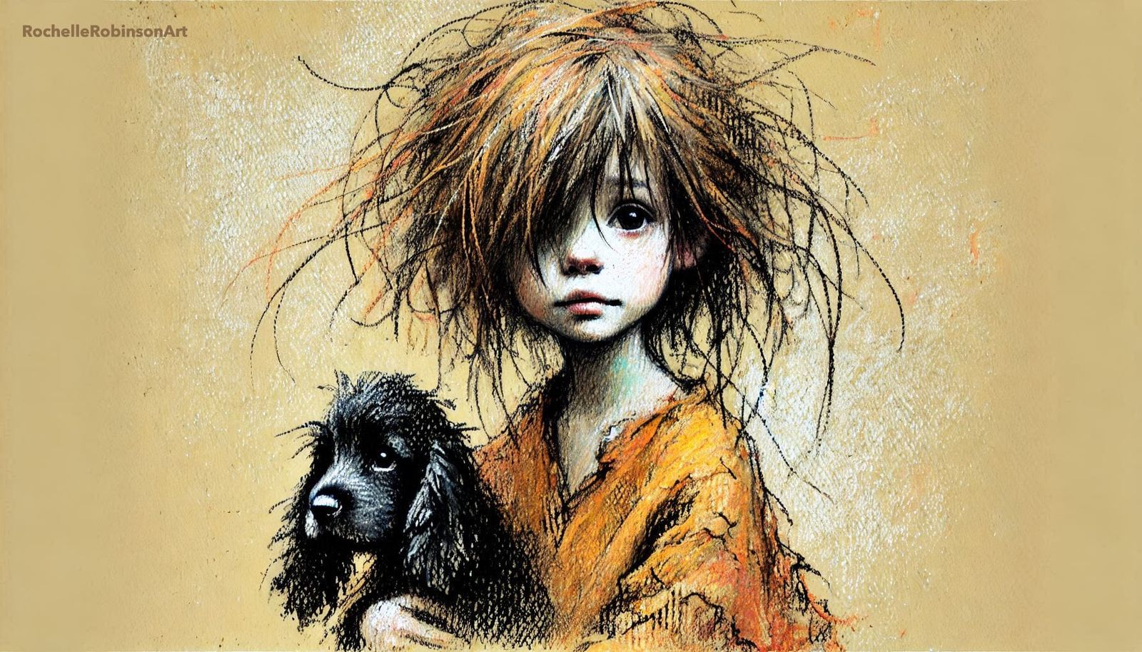 A Girl And Her Puppy