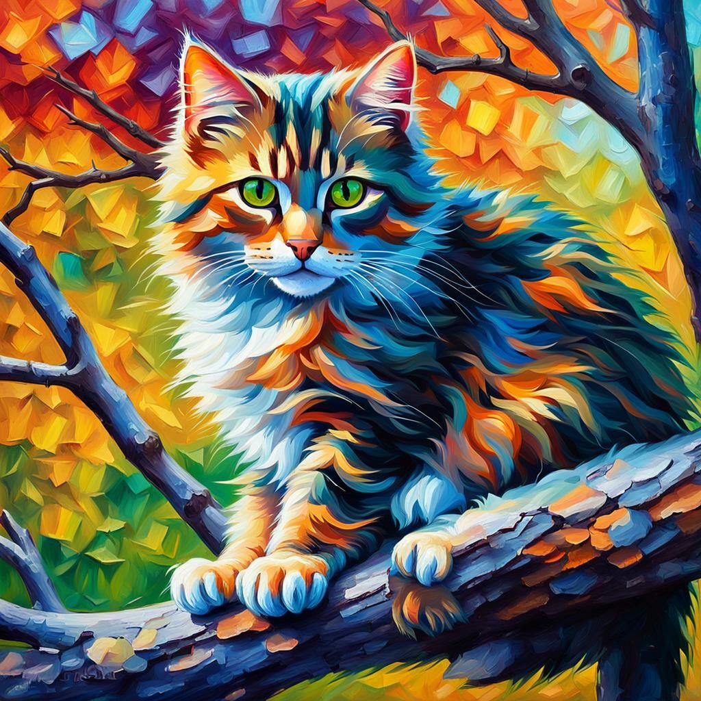 A charming illustration of a kitty