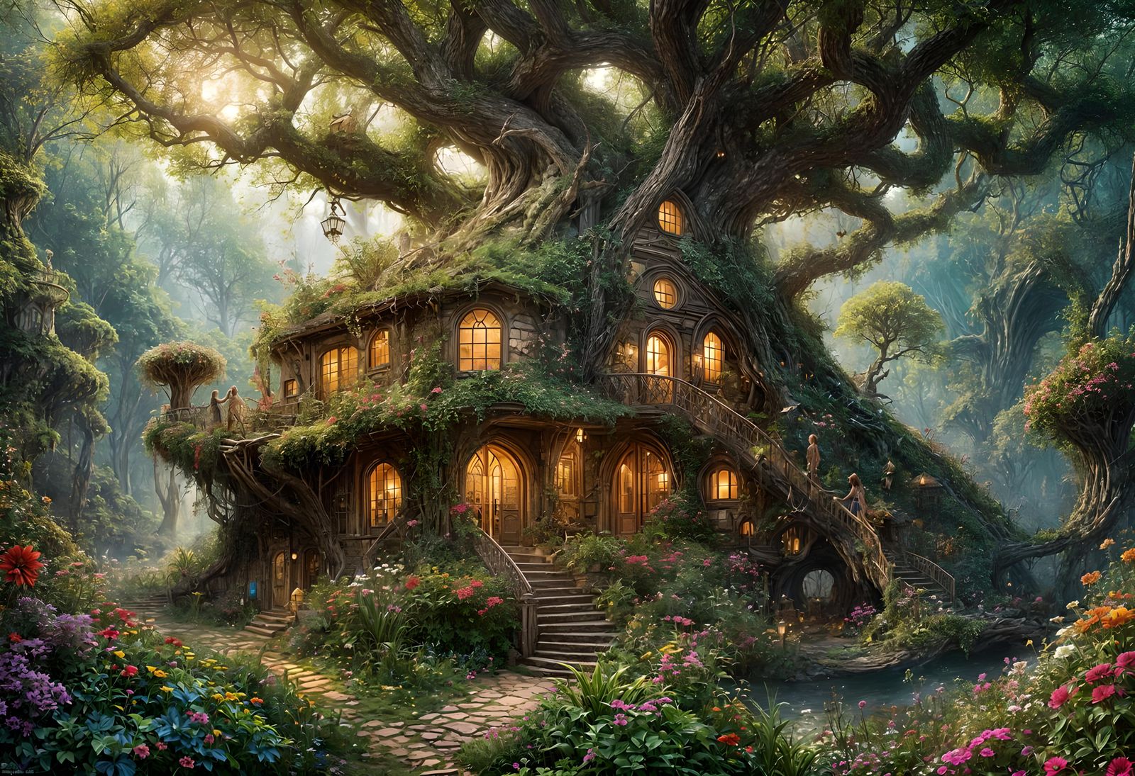 Bohemian Fairy Home in Giant Oak Tree