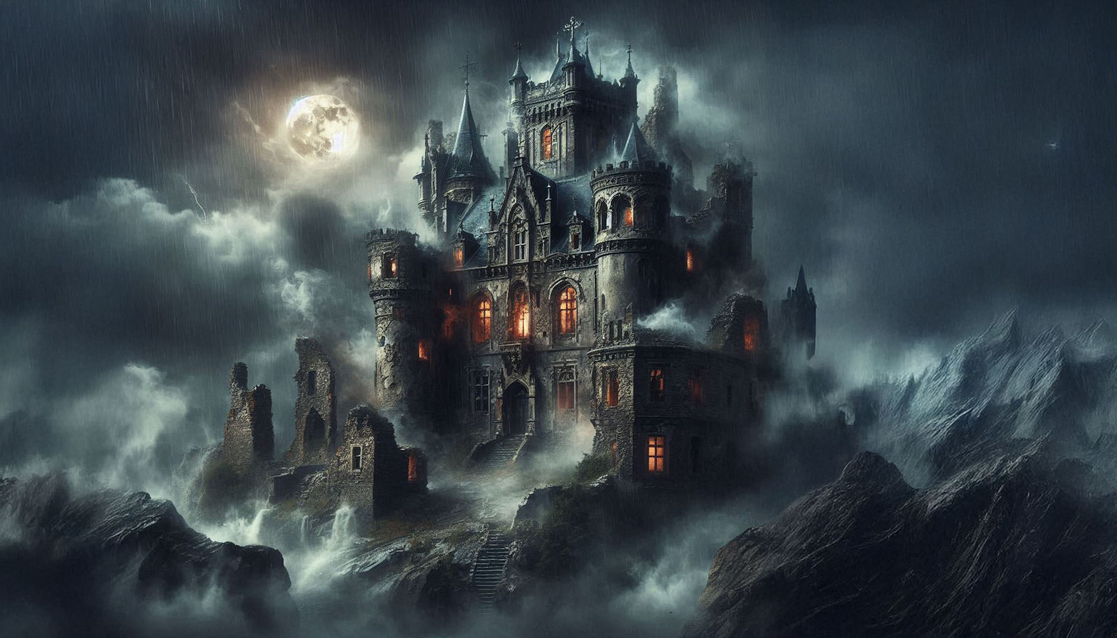 verfallendes schloss