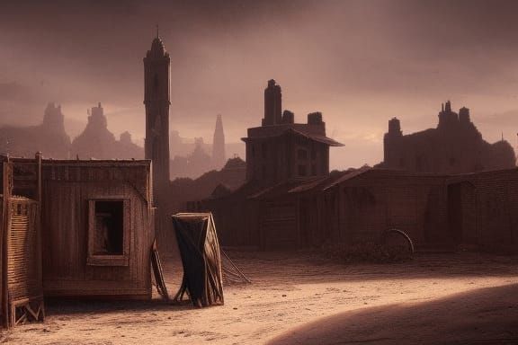 Desert ghost town time timetravel surely horror Gustave Doré...