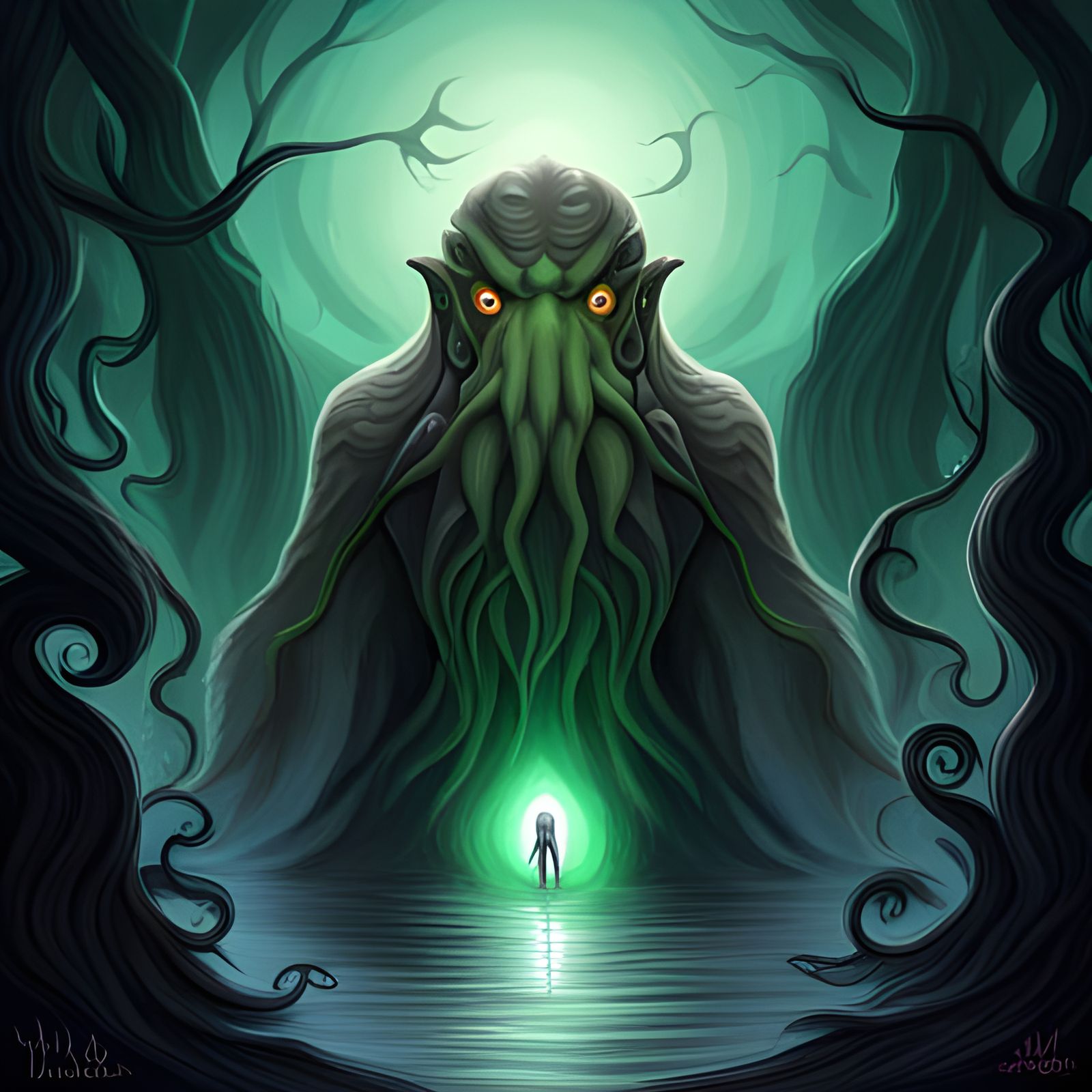 Cthulhu Inspired Mystical Art
  by @Inner Peace