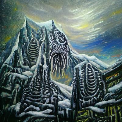 The snowy cold mountains of madness 8k resolution detailed p...