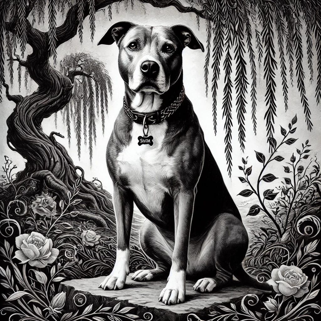 Ink drawings of Lucy my dog
