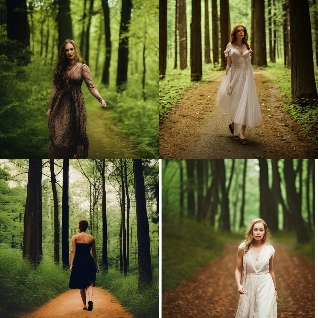 !!cinematic shot of a beautiful woman walking through the wo...
