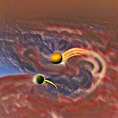 the collision of two planets
