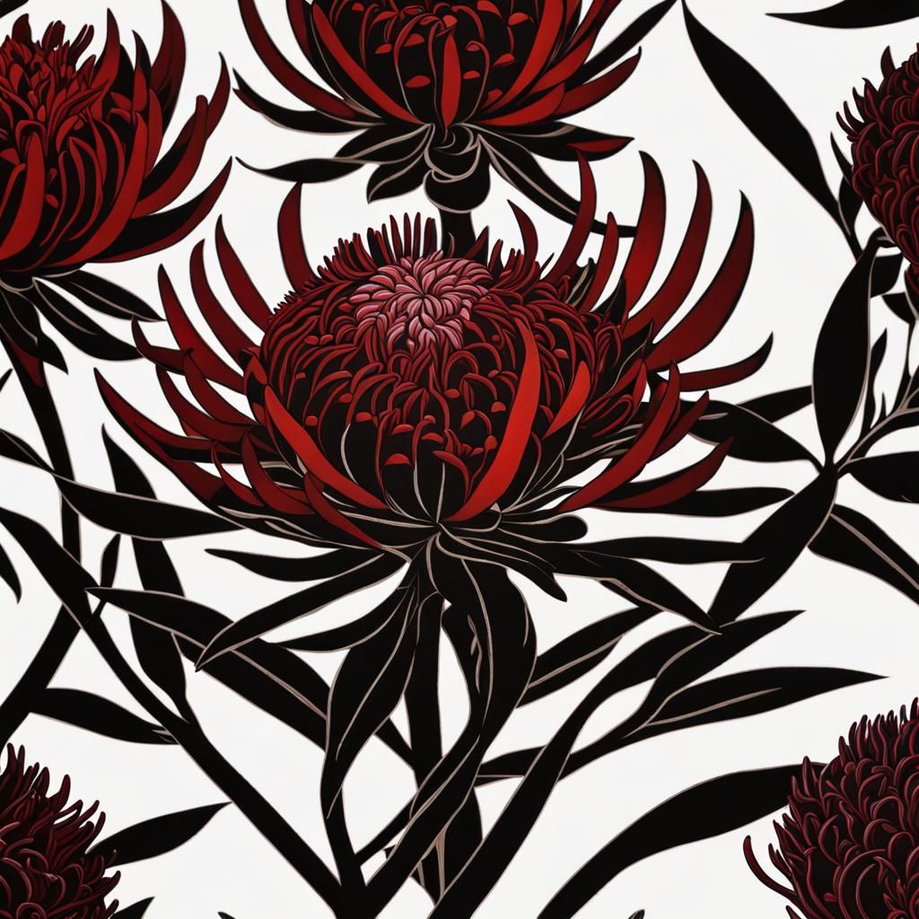 Waratah II (Telopea speciosissima) AI Generated Artwork NightCafe