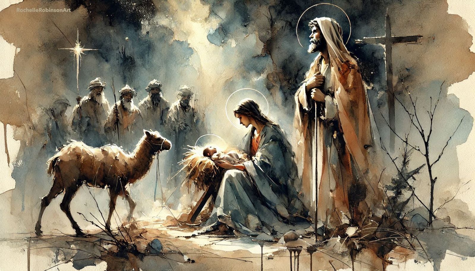 Nativity - Watercolor Art