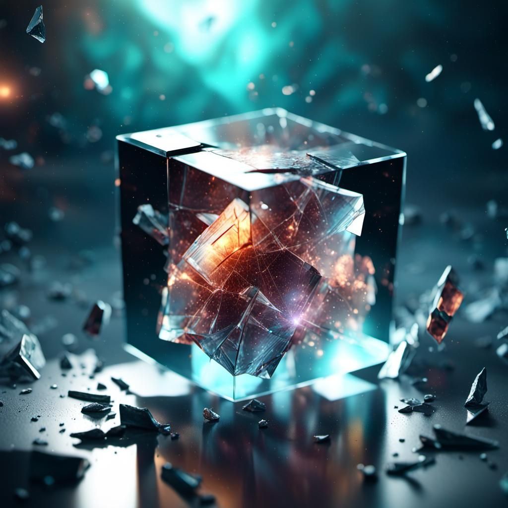 Cracked cube  by @EscapeReality