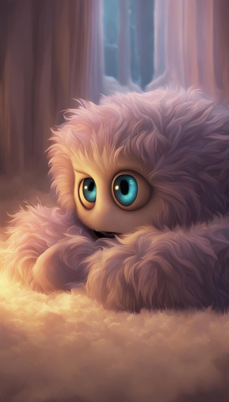 💌 A shy monster that comes out from under a bed, more cuddly than scary  by @Totoyew Majon