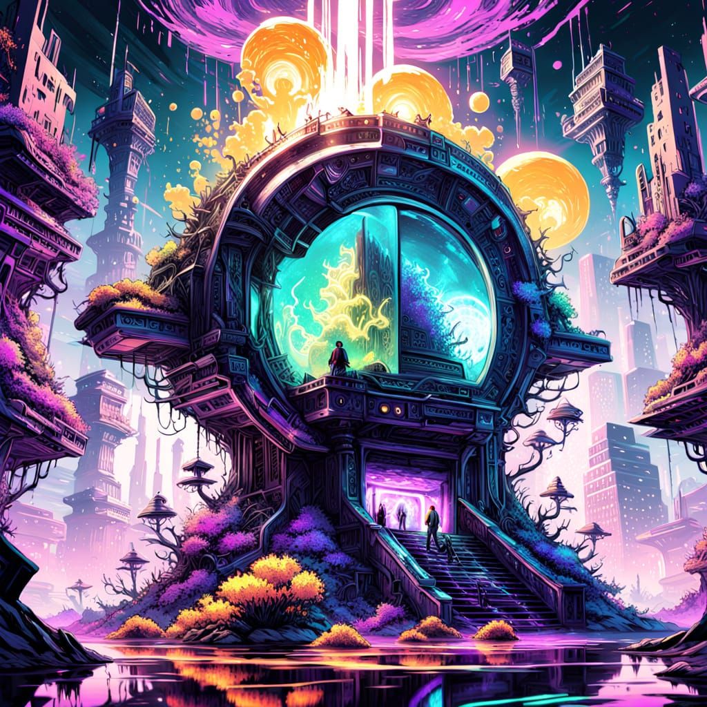 Ethereal Mandelbulb Emerges from Cosmic Vortex