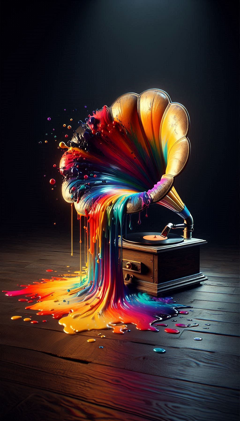 VINTAGE GRAMOPHONE / COLOUR DRIPPING