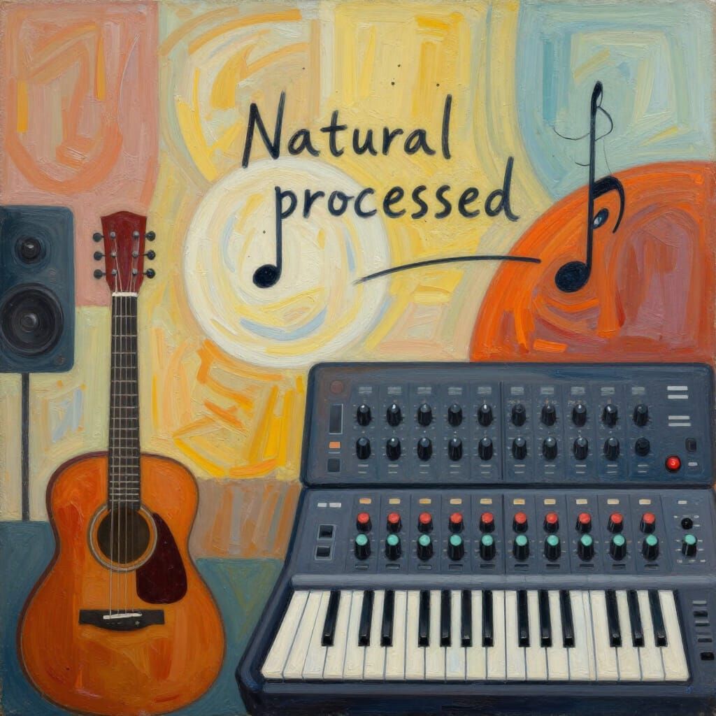 Abstract Music Production Journey in Digital Art Style