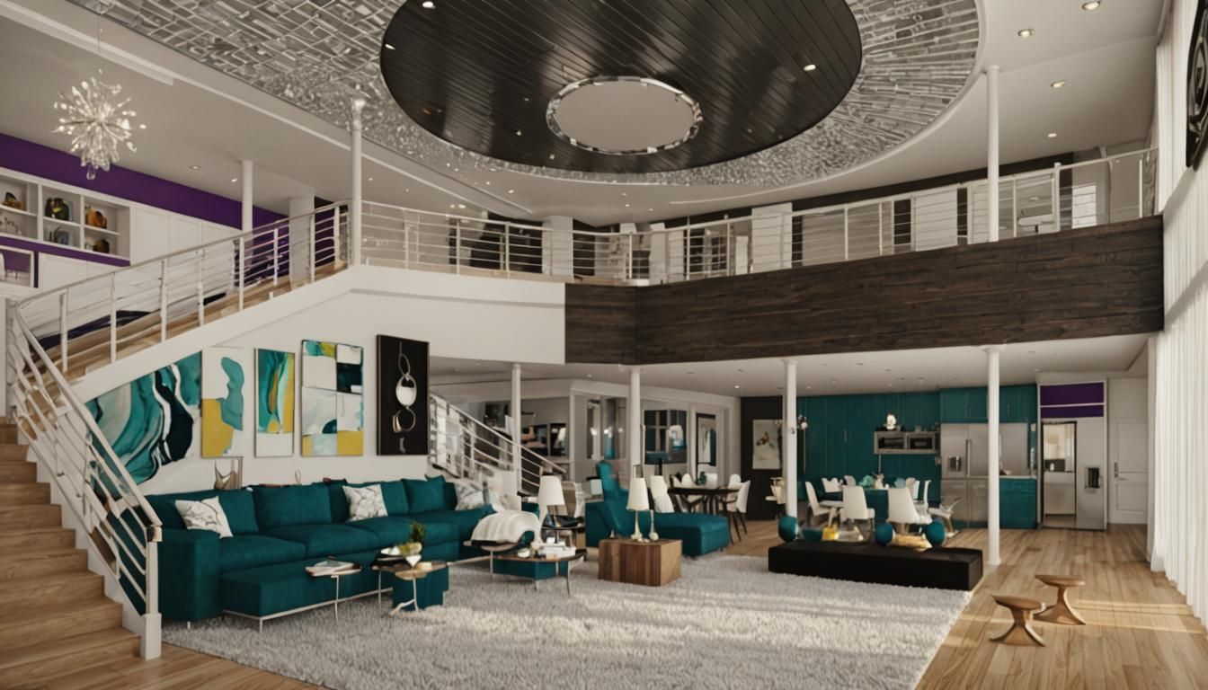 Photorealistic Living Room, Kitchen,  Dining,  Add comfortab...
