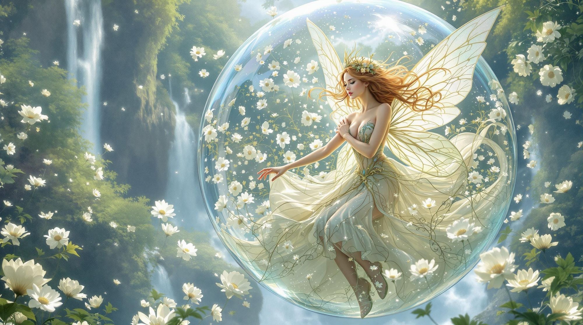 Fairy in a Flower Bubble