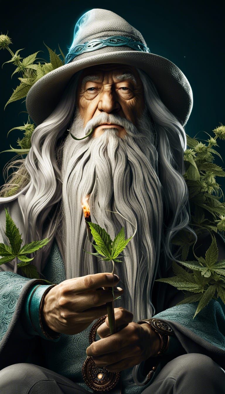 Gandalf smoking weed - AI Generated Artwork - NightCafe Creator