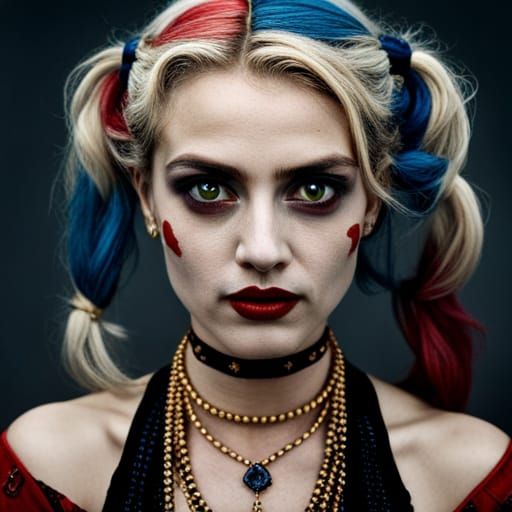 Harley Quinn close up - AI Generated Artwork - NightCafe Creator