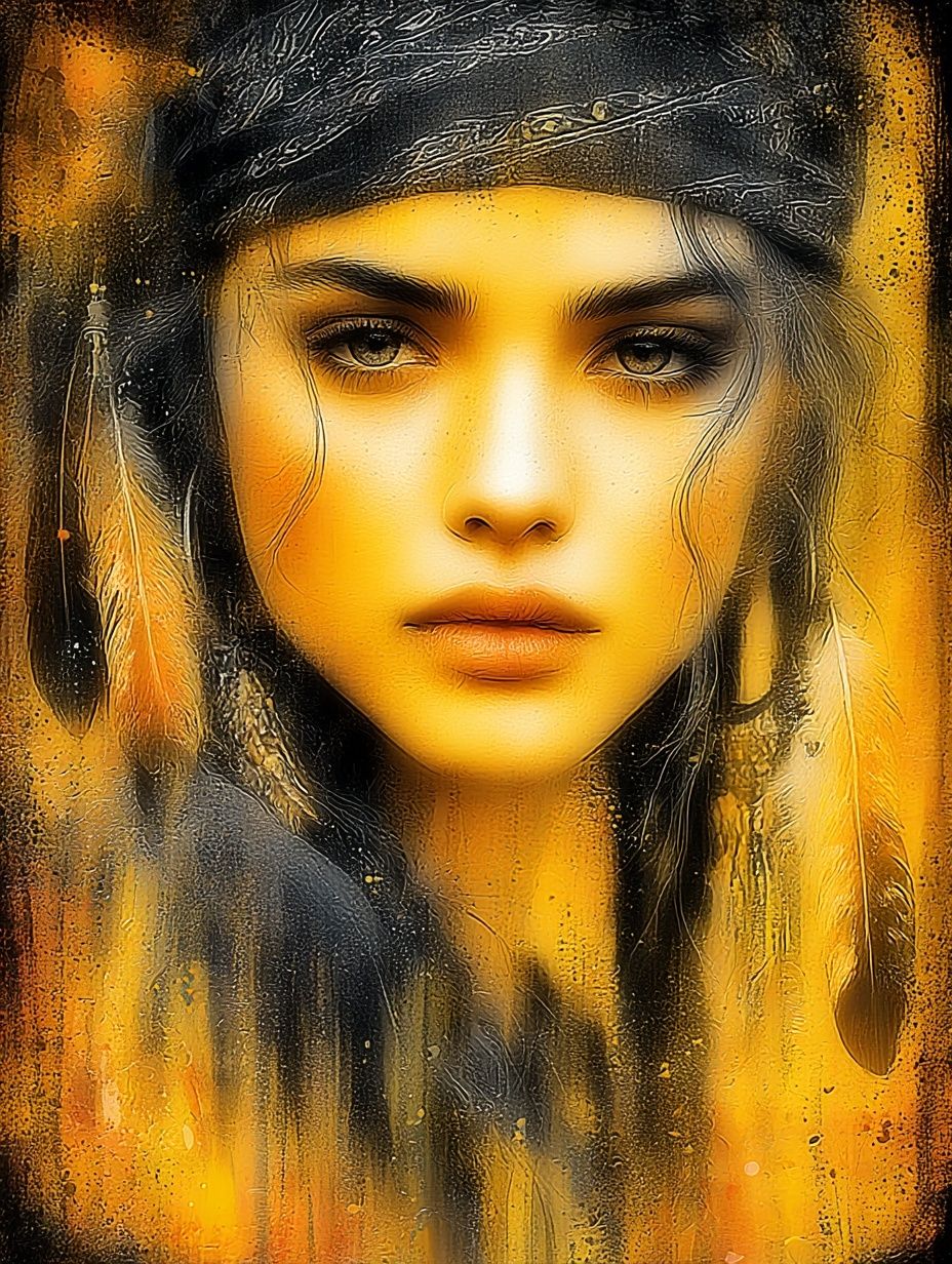 Fine line string portrait