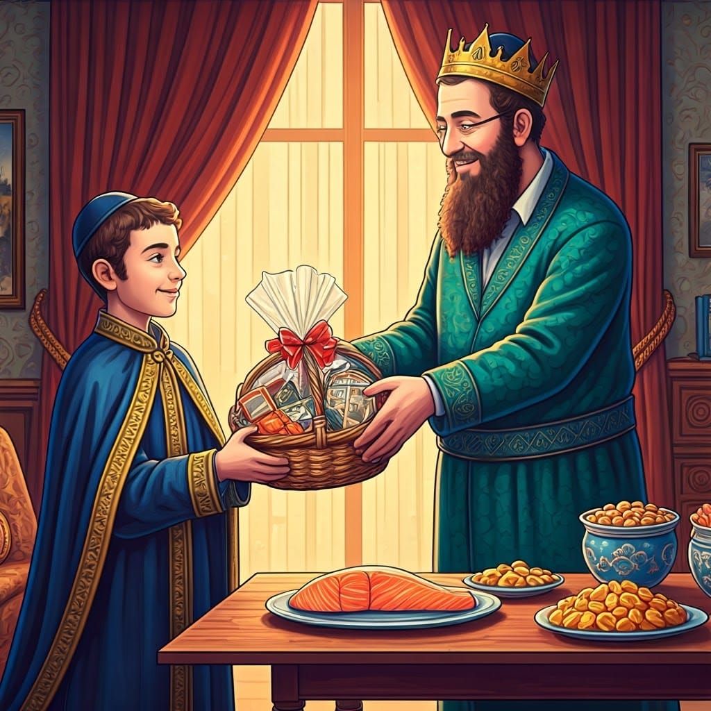 Regal Gift-Giver in Whimsical Orthodox Setting