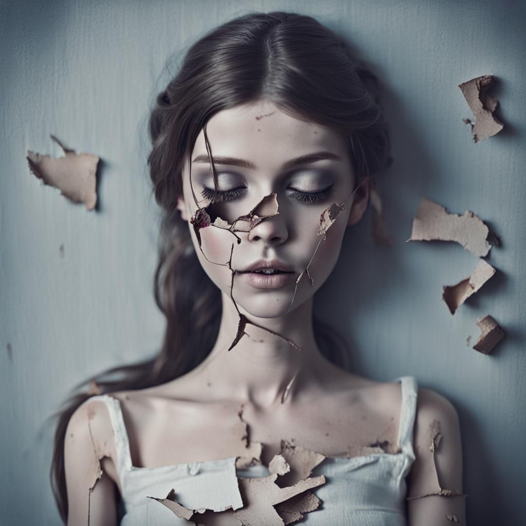 She Was Just Another Broken Doll Dreaming Of A Boy With Glue  by @Chasin