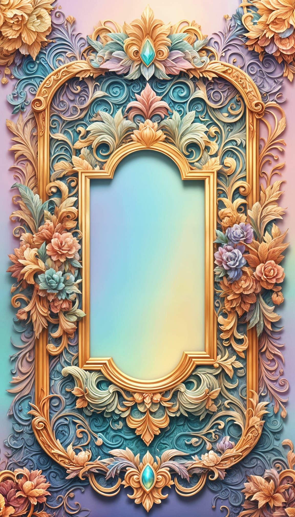 Vibrant Decorative Frame in Icy Colors