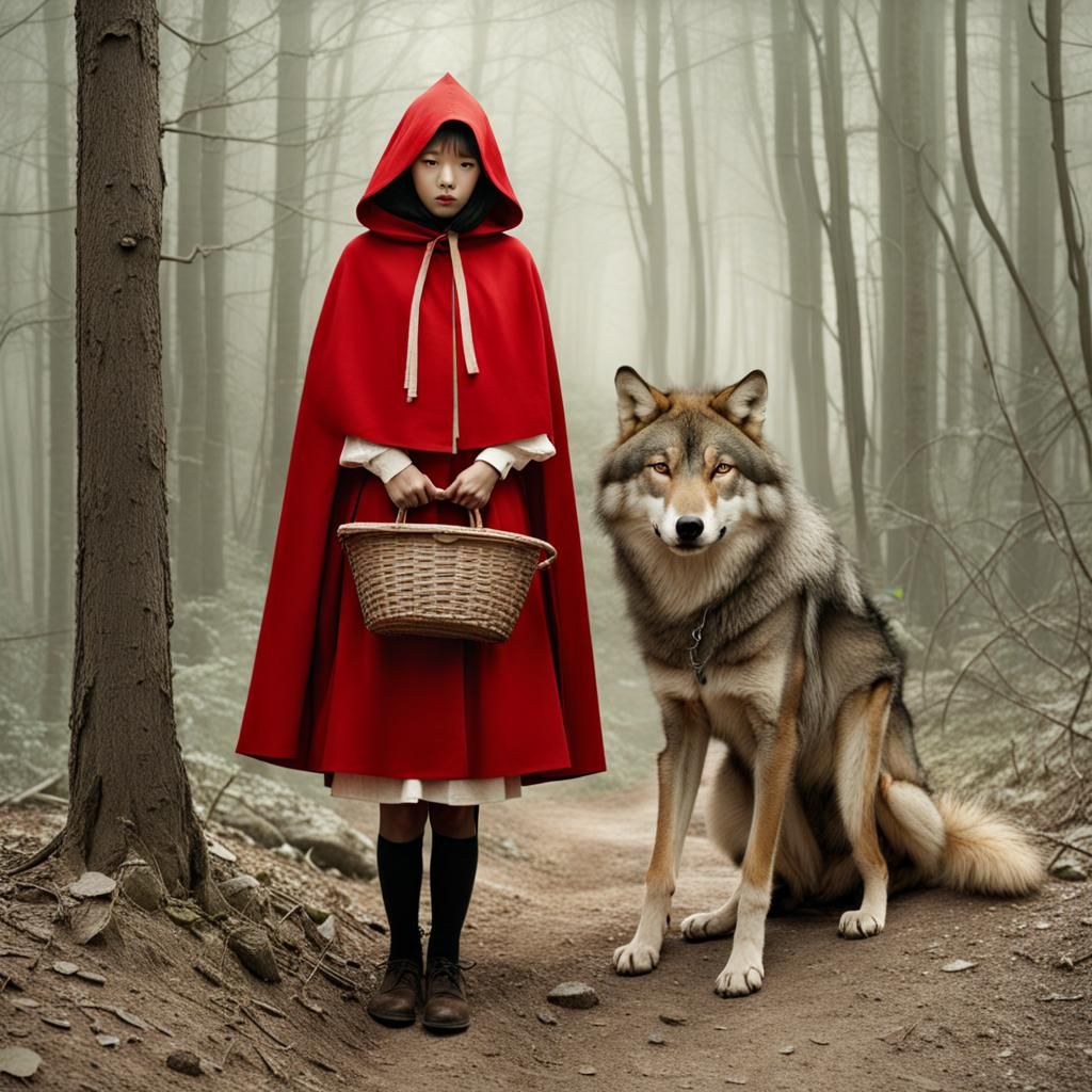 Red Riding Hood and the Wolf. The Stage - AI Generated Artwork - NightCafe  Creator