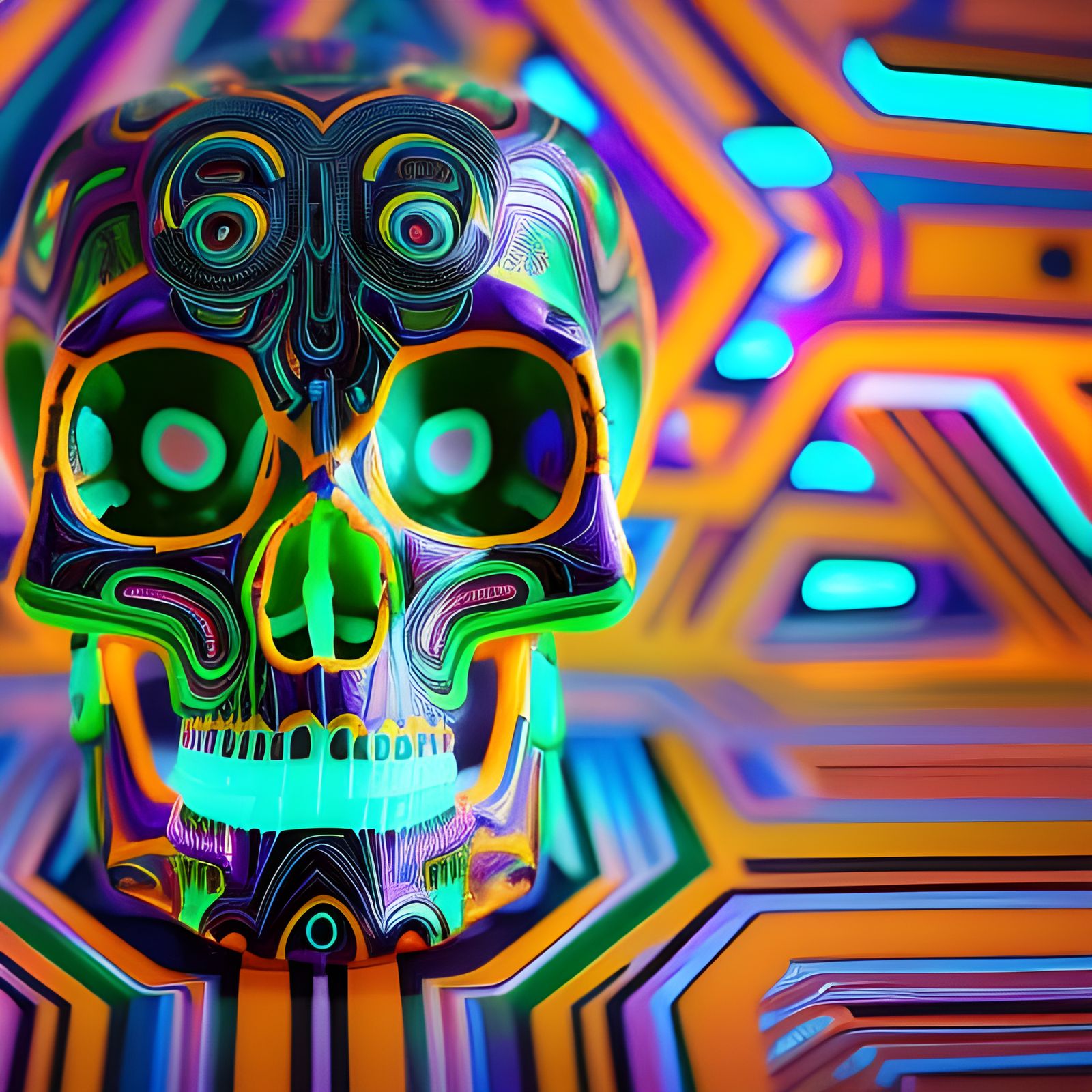 Neon Skull  false