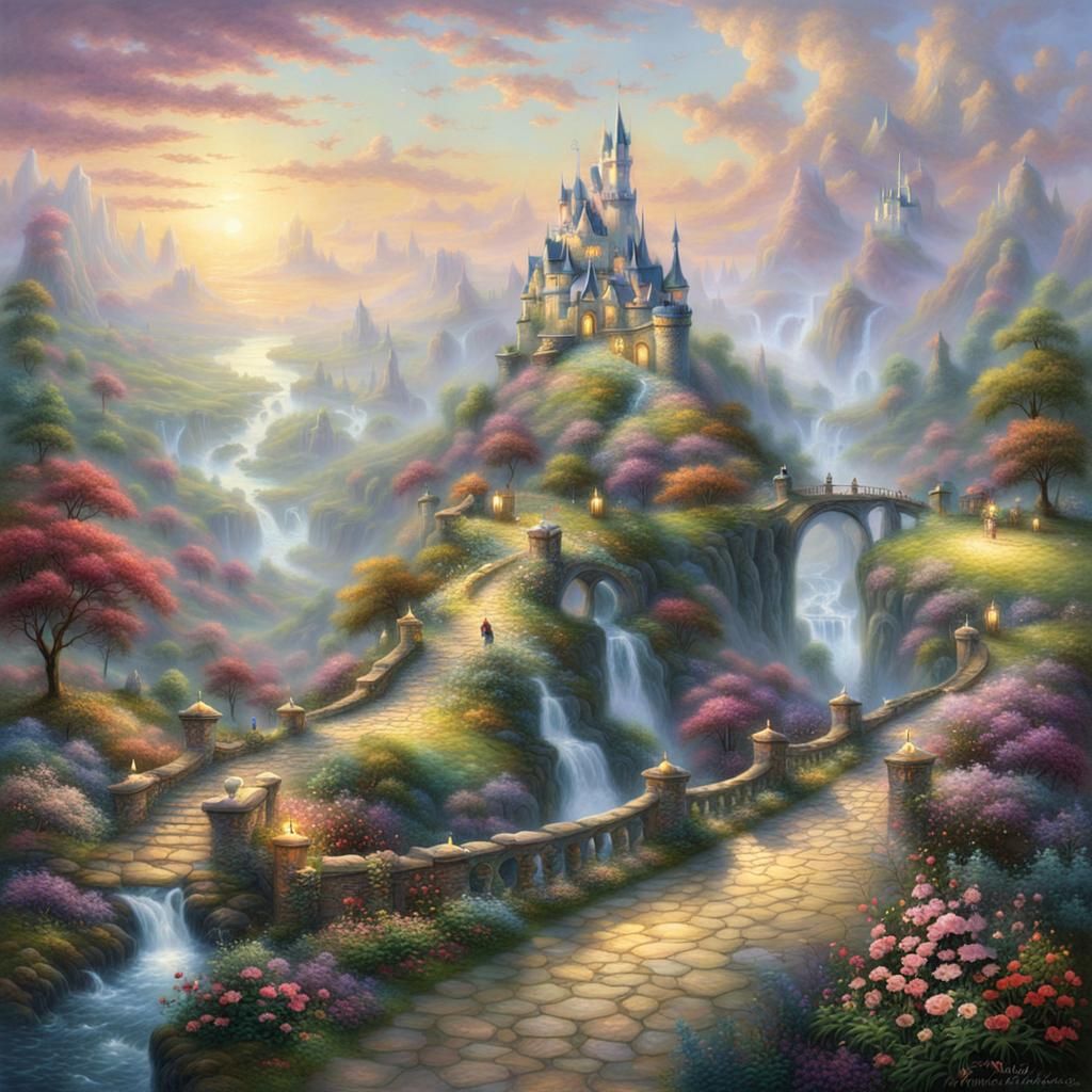 A meandering surreal fantasy kingdom ethereal fantasy hyperd...