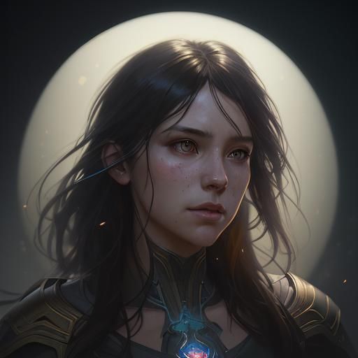 Intricate Portrait with Dynamic Lighting