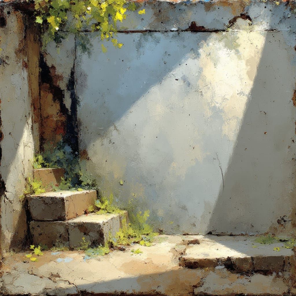 Imagine in the style of <lora:Imagine:1.5> scenery daily life  scene painted on cracked fresco plaster, with faded pigments and peeling text...