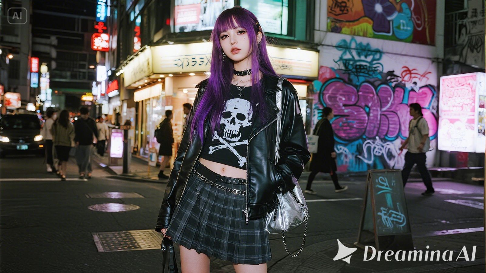 punk gyaru girl in Okinawa, Shibuya and Harajuku style