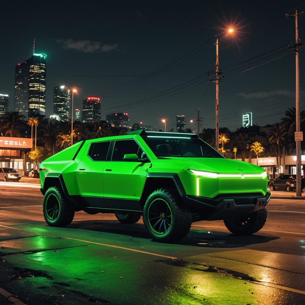 Futuristic Glow: The Electric Beast on Streets