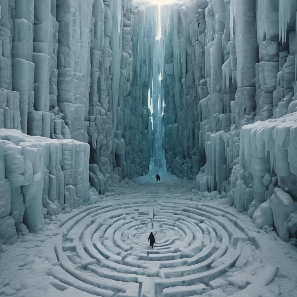 Frozen Labyrinth: A Cinematic Film Still