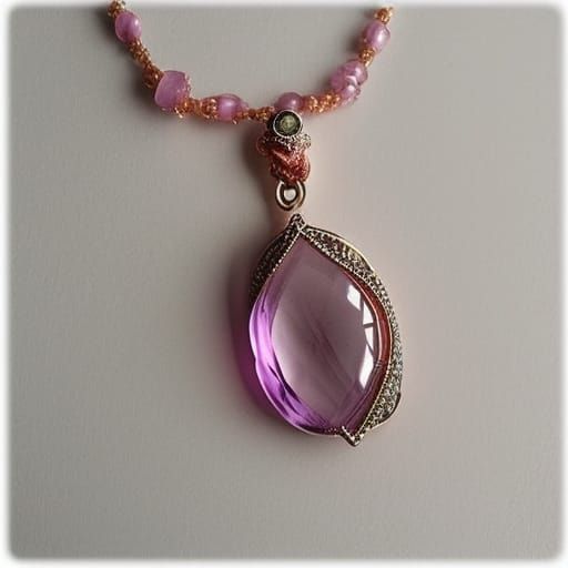 Ethereal rose gold necklace with pink Kunzite gemstone penda...