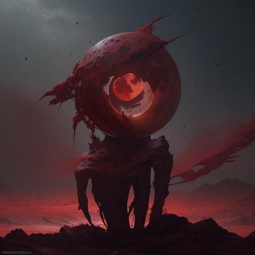 Realistic blood moon 8k resolution ultra HD Hyperrealistic, ...