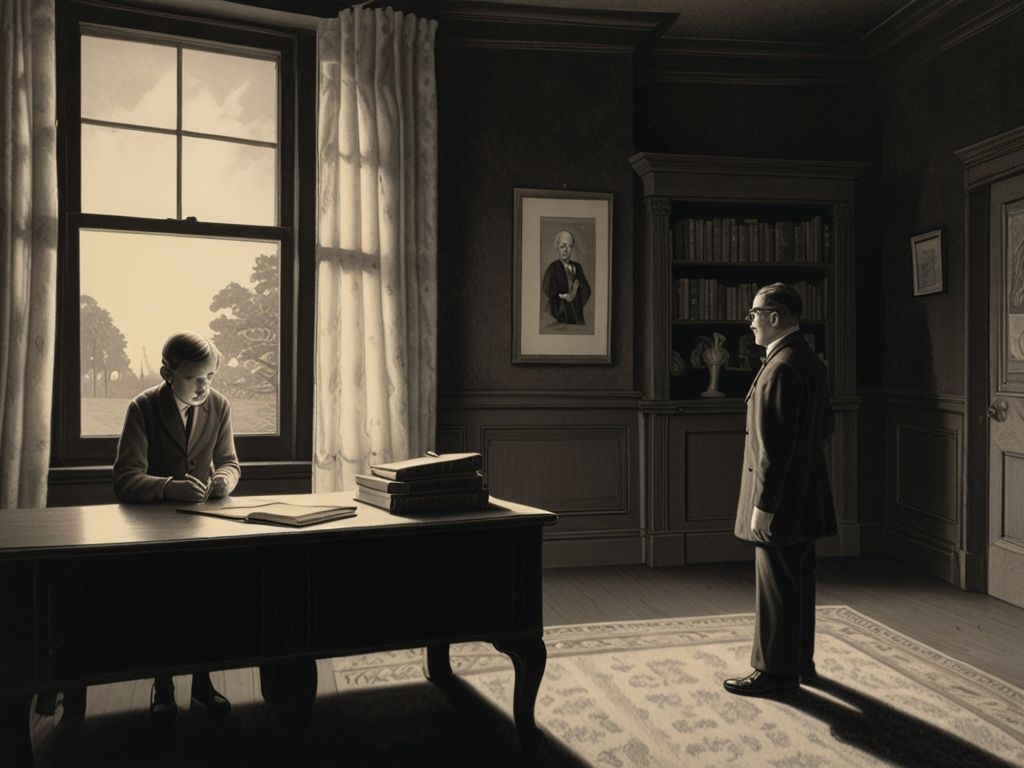 The bookkeeper looked up seriously from his desk when Mr. Ba...