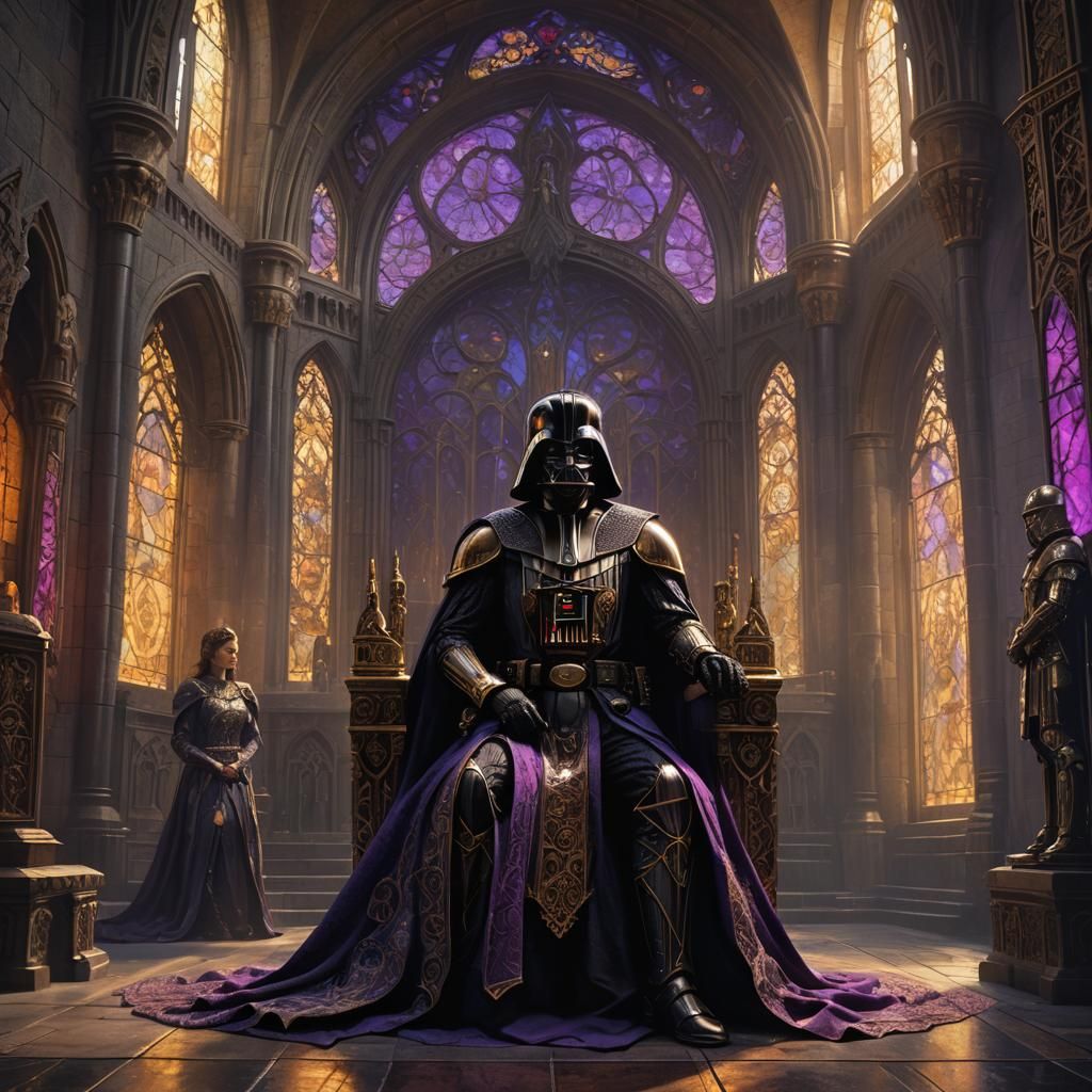 Darth Vader As A 12th century Knight with Padme as a 12th Ce...