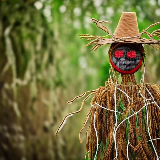 vines spiraling around the scarecrow