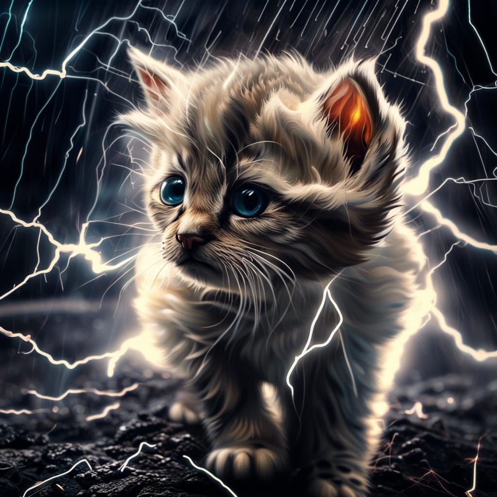 electric kitten - AI Generated Artwork - NightCafe Creator