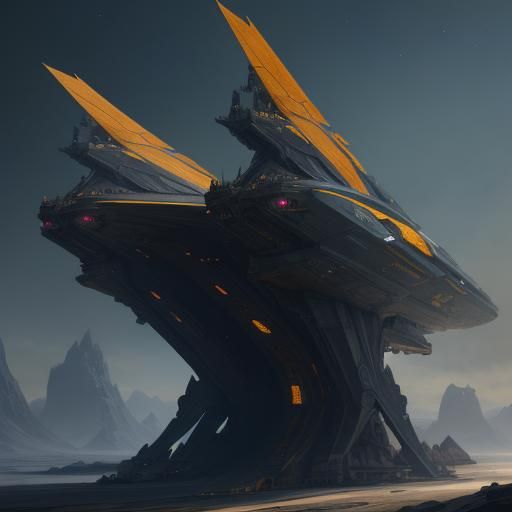 long sleek space ship