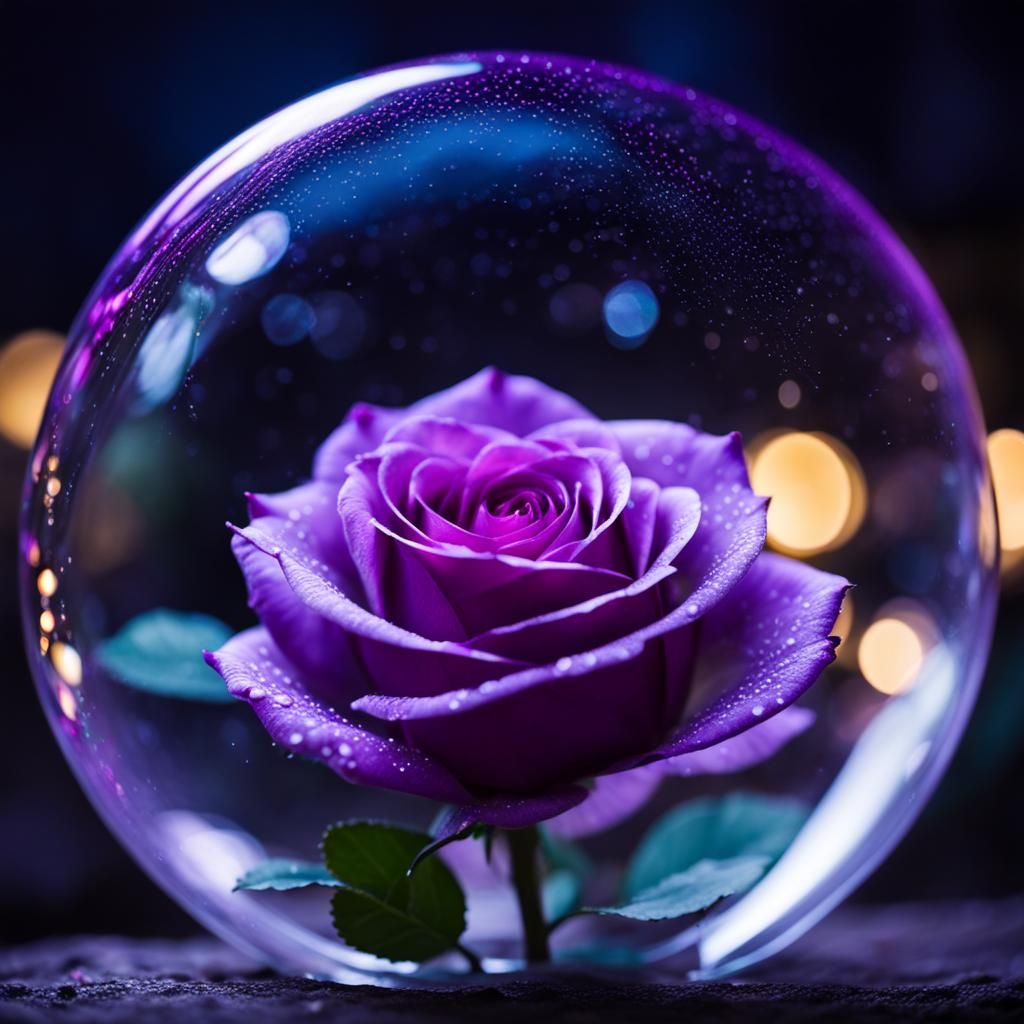 Rose in a bubble