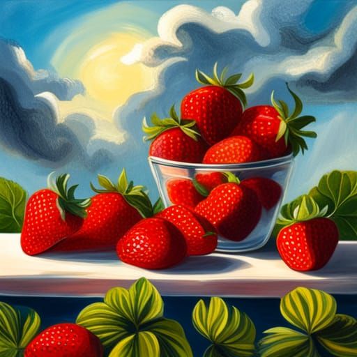 Luscious, plump, strawberries ,