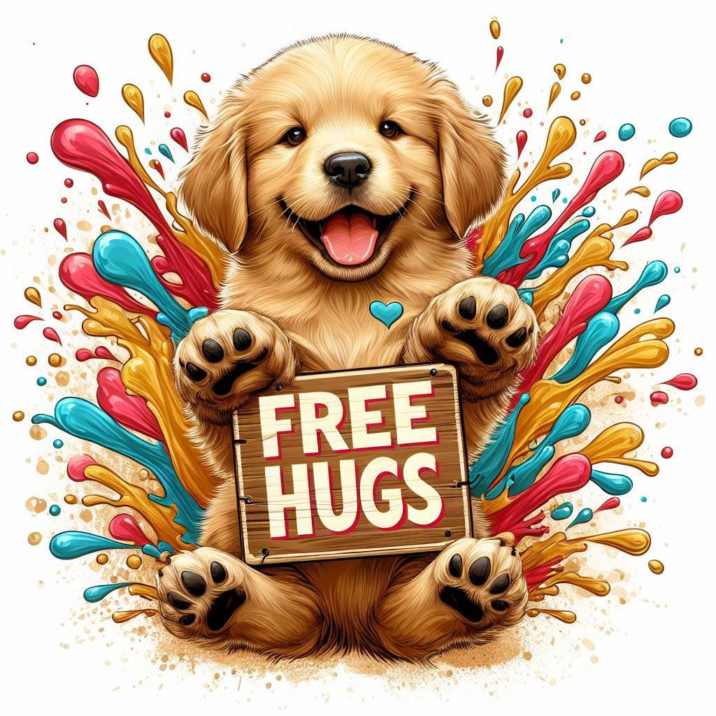 Free Hugs Puppy Splash Art